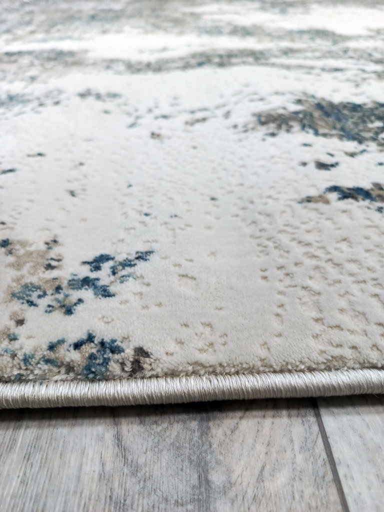 Ковер Лакшери современный 27704 серо-синий