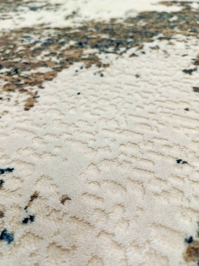 Ковер Лакшери современный 27704 серо-синий