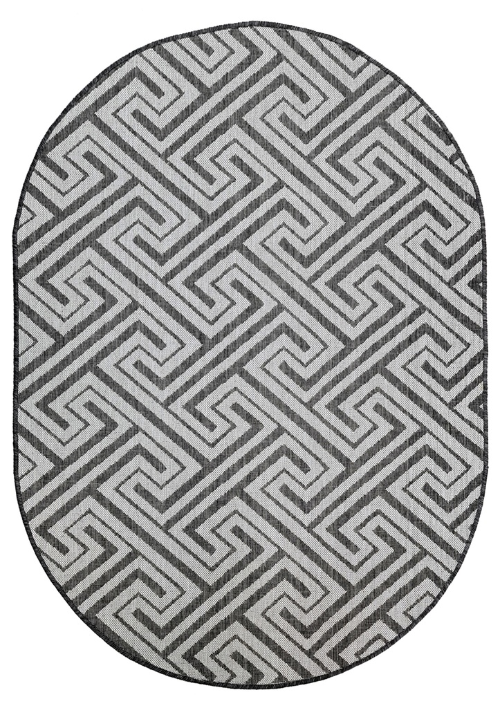 Ковер Эко-люкс Безворсовый 77012/37 Серый овал