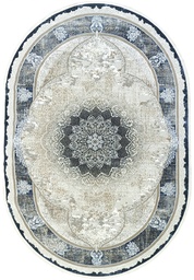 [DECO 27257A NAVY-GREY] Ковер Deco Классический 27257 голубой овал