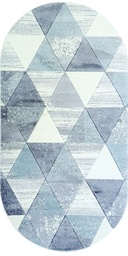 Ковер Luxury современный 4471 бело-голубой овал